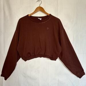Gym shark women’s XL Brown long sleeve crop top
